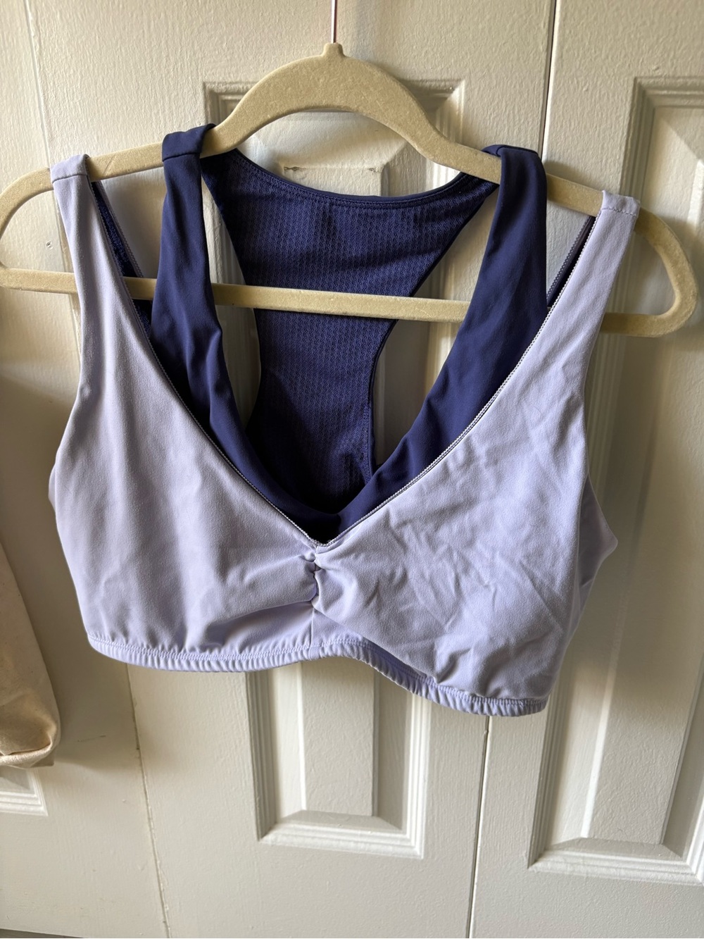Lavender and Navy Medium-Support Sports Bra - Thrive Societe
